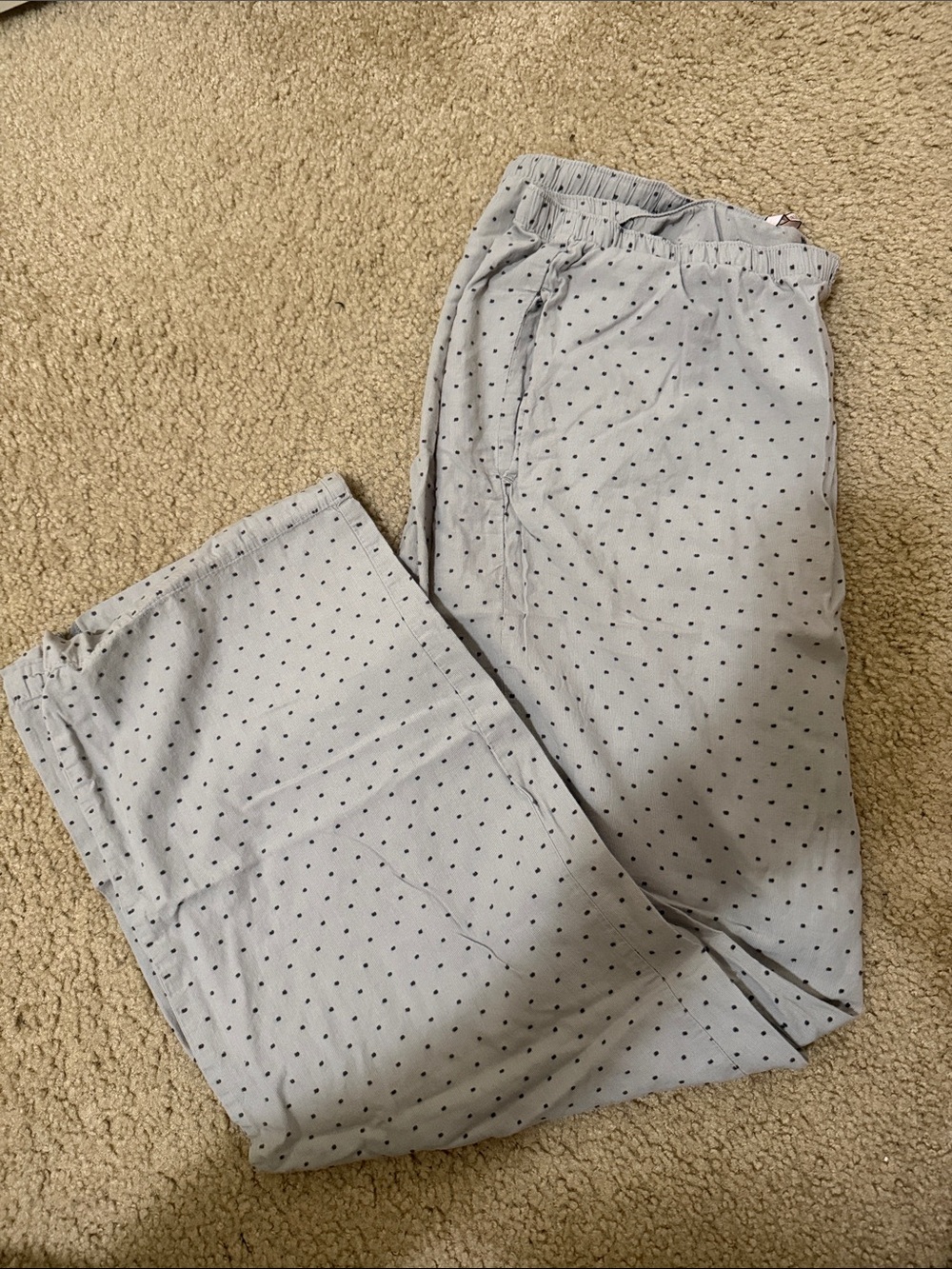 Victoria's Secret Light Gray Pajama Pants with Dot Print